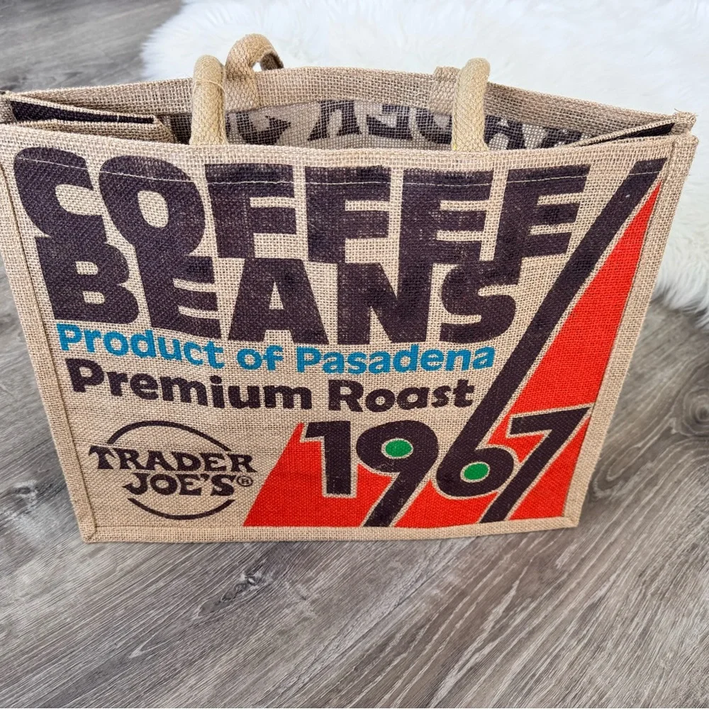 Trader Joe's Coffee Beans Jute Tote - Picture 5 of 7